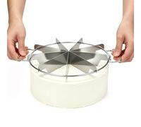 Uonlytech Coupe-gâteau Droit Rond en Acier Inoxydable 11 Pouces, 2 Poignées | Découpe Régulière, Guide de Portions, Usage la Cuisine Maison et Mariage, pour Fruits et Mousse
