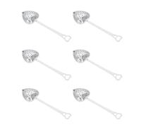 Uonlytech Cuillères Filtre à Thé Forme de Cœur en Acier Inoxydable 6 Pièces Chaîne Haute Durabilité et Texture Agréable pour Théière et Infusion