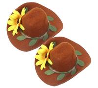 Uonlytech Décors de Vin Élégants en Feutre Marron 2pcs pour Décoration de Bouteilles de Vin Lors de Fêtes de Noël et Dîners Festifs