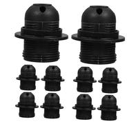 Uonlytech Douilles E27 Base à Vis Filetée Lot de 10 en PET et PBT Noires Remplacement Pratique et Sécurisé pour Lampe de Bureau et Applique Murale