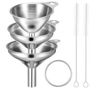 Uonlytech Ensemble D'entonnoirs avec 2 Brosses de Nettoyage Renforcées 3 Tailles en Acier Inoxydable Faciles à Entretenir Ustensiles Cuisine pour Remplissage de Bouteilles