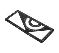 Uonlytech Equerre Règle Regle D'aluminium en Alliage Ensemble Rapporteur Incassable Noir de Mesure Dessin Équerre Outils à Dessin Précis pour Étudiants