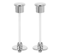 Uonlytech Kit de Remplacement 2 Pièces Bouton Tirette de Chasse D'eau pour Toilettes en Plastique Argenté, Design Classique Rond, pour Salle de Bain à Domicile
