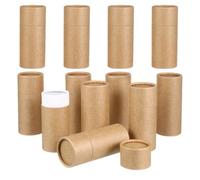 Uonlytech Lot de 12 Boîtes Tube en Papier Kraft pour Coffret Huile Essentielle, Emballage Cadeau Rond avec Couvercle, pour Rangement Flacons Essentiels