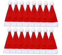 Uonlytech Lot de 25 Mini Bonnets de Père Noël en Tissu pour Décoration de Bouteille de Vin et Porte-Couverts Housse de Bouteille de Noël Festive Accessoires de Table
