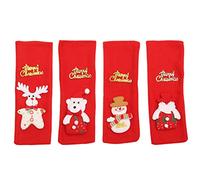 Uonlytech Lot de 4 Housses de Bouteille de Vin de Noël en Tissu Doux Décoration Festive pour Table Motifs Père Noël Bonhomme de Neige Renne et Ours Protection Poussière et Rayures