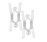 Uonlytech Lot de 4 Présentoirs à Assiettes Muraux en Acier Inoxydable, Crochet Invisible à Ressort en Forme de W, Installation Rapide, pour Assiettes Décoratives en Intérieur