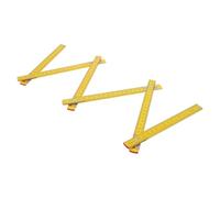 Uonlytech Mètre Pliable en Bois 1 Mètre 6 Plis Règle Multifonctionnelle pour Travaux de Menuiserie et Projets Ménagers Jaune