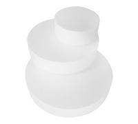 Uonlytech Moule Modèle de Gâteau Rond en Mousse Blanc, 3 Niveaux 5,7 CM | Polystyrène Réutilisable, Coupe Facile pour Fondant et Fleurs, Présentoir de Mariage, Shower