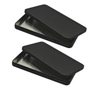 Uonlytech Organisateur De Caisse En Métal Rectangulaire Avec Couvercle Lot De 2 Boîtes 6.69X3.54X0.59 Pouces Pour Stockage D'Argent Liquide Pièces De Monnaie Bijoux Et Timbres Portable