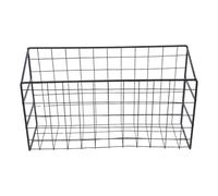 Uonlytech Organisateur Mural Métallique pour Courrier et Magazines, Noir | Support Mural sans Perçage, Panier Maille pour Documents, Plateau Inférieur Large, Maison et Bureau
