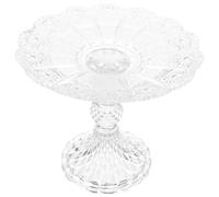 Uonlytech Plateau à Fruits Verre sur Pied Élégant Plateau à Snacks Robuste et Décoratif Présentoir Apéritif Résistant pour Fruits et Bonbons de Service Multifonction pour Table de Banquet