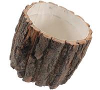 Uonlytech Pot de Fleurs Rustique en Souche de Bois Naturel, Jardinière pour Plantes Succulentes, Grand Modèle Diamètre 14 Cm, Jardinière Créative pour Intérieur et Extérieur, Pot en Rondin