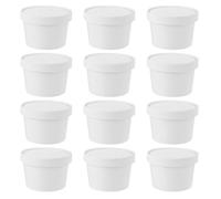Uonlytech Pot d'emballage pour pudding en papier 8oz Blanc Lot de 20 Bols jetables pour aliments chauds ou froids avec couvercles pour glace et yaourt