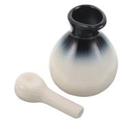 Uonlytech Pot Diffuseur D'huiles Essentielles en Céramique Bleue, Mini Flacon Distributeur avec Bec Précis, Récipient Hermétique pour Aromathérapie, Parfum et Spa, Kit pour Dosage Facile