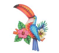 Uonlytech Toucan décoration murale fer artisanat décoration suspendue de la maison (face à gauche) décor doiseau toucan de fer art mural ornement de maison Perroquet 3d