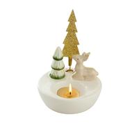 Uozonit Bougeoir de Noël, bonhomme de neige, renne | Photophore de Noël en céramique pour vacances, mariage, salon, cuisine, cheminée, bureau, restaurant