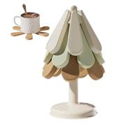 Uozonit Dessous de Plat en Silicone - Dessous de Plat Chauds en Silicone en Forme d'arbre,Porte-casseroles légers et antidérapants, décoration de Cuisine, Pliables pour théière, Plats