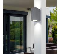 UP and Down luminaire extérieur GU10 luminaire extérieur porte d'entrée luminaire de façade anthracite luminaire mural extérieur terrasse, éclairage vers le haut et vers le bas, aluminium moulé sous pression, 2x GU10, lxh 6,8x15 cm