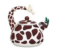 UP ware Théière sifflante en acier émaillé Motif girafe 2,1 l