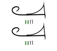 UPALDHOU Crochet Mural pour Plantes Suspendues, Noir 10,2 Pouces Lot de 2 | Courbe décorative en spirale, peinture en aérosol en fer, peut contenir jusqu\'à 11,6 oz, prend en charge les lanternes de