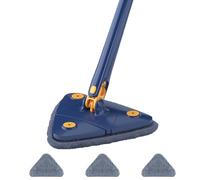 Upattend Balai triangulaire rotatif à 360° réglable avec manche long extensible, essorage automatique du sol pour nettoyer les murs et les plafonds
