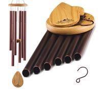UpBlend Outdoors Grand Carillon éolien - Le Havasu Marron Classique Mesure 96,5 cm de Longueur Totale - accordé à la Main et Beau comme Cadeau ou pour Votre terrasse, Jardin et décoration extérieure