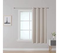 Upcortinassi Rideau occultant Ignifuge pour école, Salle de ortoir, Maison de Soins Infirmiers, Beige Clair, 132 x 160 cm, 1 Panneau