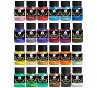 Upgrade Luckymica Poudre de Mica, 24 Couleurs Pigment Pearlisé pour Résine Époxy, Kit Artistique pour Savonnerie, Bougie, Brillant à Lèvres, Colorant, Bombe de Bain & Slime