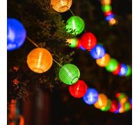 Uping Guirlande Lumineuse Pile 20 Lampion Led 3,8M Extérieure Intérieure | Style guirlande guinguette et lanterne, Minuterie 8 modes, Protection IP44, Lumière multicolore, Facile à installer