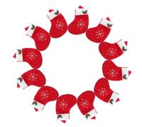 UPKOCH 12 Pièces Porte-ustensiles de Noël en Tissu Rouge de Chaussette, Décoration Festive pour Arbre de Noël, Design Facile à Suspendre, Accessoire de Table pour Dîner de Fête