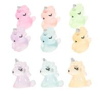 UPKOCH 12pcs Mini Ornement Licorne Phosphorescent en Résine, Décor Mignon et Facile à Transporter pour DIY Scenic Decorations l'espace Couleur Aléatoire