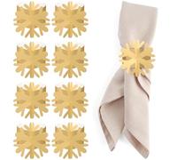 UPKOCH 25 PièCes Ronds De Serviette De Table NoëL en Papier Khaki Flocon De Neige DéCoration Rustique pour Noël décoration de Table,fêtes,Mariages, dîners de Gala Anneaux de Serviette
