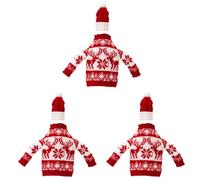UPKOCH 3 Ensembles Manchon de Bouteille de Vin de Noël Rouge Décoratif, | Polyester et Tissu, Motif Cerf Rouge, Usage Simple, pour Bouteille de Vin, Fête de Noël