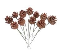 UPKOCH 30 Pièces Pics de Pommes de Pin de Noël Rustiques en Bois pour | Branche à Tige Filaire, Style Ferme , pour Sapin et Couronne, Lot Décoratif Facile à Ranger