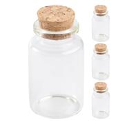 UPKOCH 4 Pièces Bocal en Verre avec Couvercle en Liège 120ml pour Projets Artisanaux DIY et Décoration, Bouteilles Miniatures Élégantes Faciles à Nettoyer pour Présents de Fête