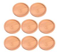 UPKOCH 8 Pièces Soucoupe Ronde pour Pot de Fleurs en Bambou, Anti-Fuite | Plateau pour Succulentes, Usage Extérieur, Couleur Kaki, Haute Dureté, Ne Se Casse Pas