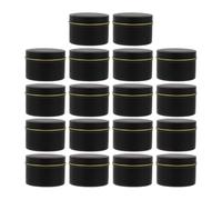 UPKOCH Boîte à Bougies Noir 18 Pcs Ronde en Fer-Blanc Couvercle 4 Oz Lot de Contenants pour Bougie Parfumée et Bonbons pour Mariage et Occasions Spéciales