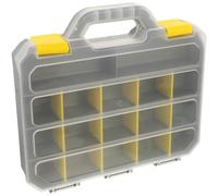 UPKOCH Boîte à Outils Transparente Fermeture Sécurisée Grosse Capacité Compartiments Amovibles Finition Lisse en PP Portable pour Rangement Visserie et Forets pour Atelier
