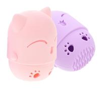 UPKOCH Boîte de Rangement pour Cosmétiques en Silicone 2pcs, Étui Porte-éponge Adorable de Chat, Portable et Doux Peau, pour Usage Quotidien la Maison