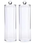 UPKOCH Boîte Transparente pour Rangement de Coton Démaquillant Lavable, 2 Pièces, Dimensions 7x7x19 Cm, pour Organiser Produits Cosmétiques et Salle de Bain