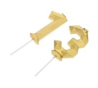 UPKOCH Bougies D'anniversaire Décoration Élégante Numériques 3d en Paraffine 2 Pièces Or Coupe Diamantée Stable et Sûre et Gâteaux de Fête D'anniversaire Célébrations