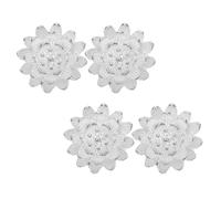 UPKOCH Breloques Décoratives Incrustation Fleur de Lotus Argentée en Alliage de Zinc Lot de 4 Accessoires DIY pour Décoration de Service pour Tasse à Thé Artisanale Personnalisable