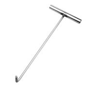 UPKOCH Crochet de regard robuste en acier inoxydable, lève-plaque d'égout métallique, capacité 150 kg, outil polyvalent pour chantier et accès aux drains de propriété, 1 paquet