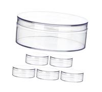UPKOCH Lot de 6 Boites Rondes avec Couvercle en Ps Transparentes, Petite Boîte Cubique Ronde Transparente pour Décoration de Fête et Rangement de Bijoux