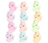 UPKOCH Ornements Licorne Phosphorescents en Résine Fabrication Soignée Lot de 12 Décoration Adorable et Design Simple et Style Cartoon Mignon Couleur Aléatoire pour