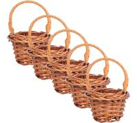 UPKOCH Panier à Fleurs Tressé en Abs Robuste 5pcs, Petite Panière Multifonctionnelle pour Décoration Intérieure et Micro-Paysage, pour Chambre D'garçon et Filles