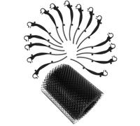 UPKOCH Plastique Protection de Gouttière Anti-obstruction en Treillis Noir | Découpe Facile aux Ciseaux, Souple et Ajustable, Piquets de Fixation pour Balcons et Toits