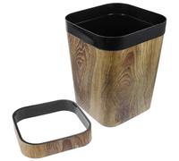 UPKOCH Poubelle Poubelle pour la L aspect bois antique pour cuisine salon en PP avec design anneau de pression et surface bois massif simulée