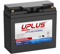 UPLUS Batterie au plomb scellée LP12-20 12 V 20 Ah rechargeable, batteries AGM-SLA à cycle profond, terminal M5, pour tondeuse autoportée, chariot de golf, scooter de mobilité, fauteuil électrique